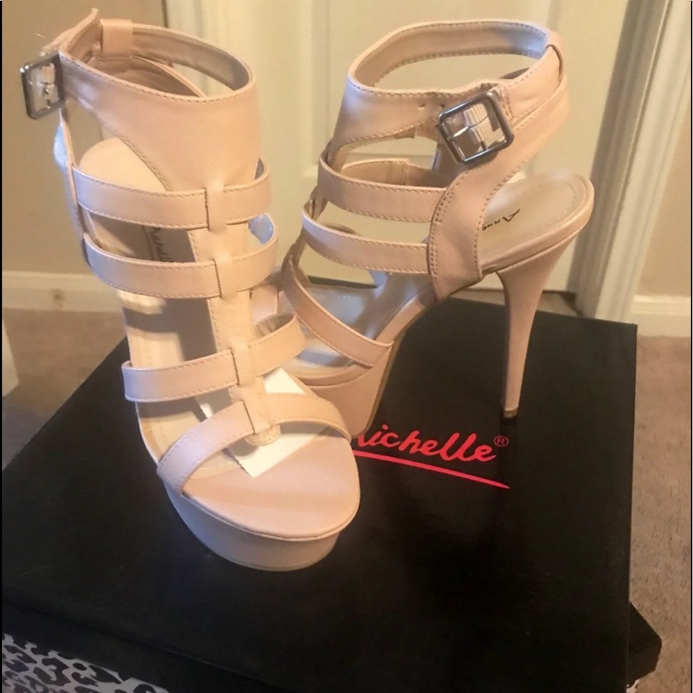 Anne Michelle open toe platform heels
